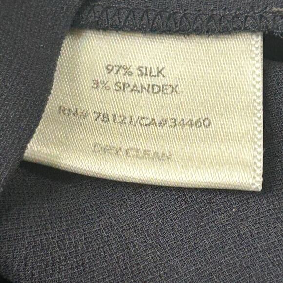 Eileen Fisher Petite system navy-black silk georgette crepe pants size S - Picture 4 of 6